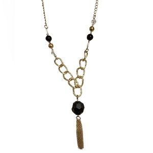 Vintage Beaded Purple Crystal Pendant Necklace